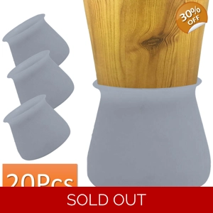 20x Furniture leg protector Silicone floor protectors for Chairs Table ROUND GREY